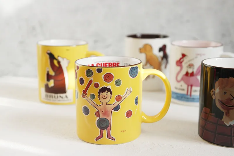 

Кружки Cerc от Collaboration Master Raymond Savignac: Постеры в скандинавском стиле, большой объем (30-400 мл), с мультяшными элементами