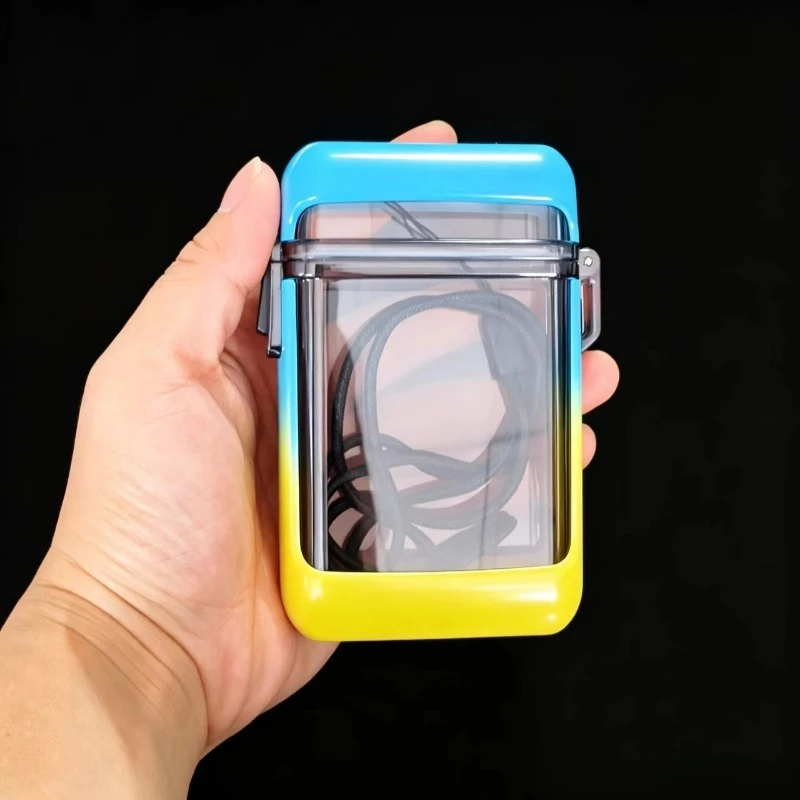 Hanging rope Business Cigarette Box flip up large capacity Cigarette case Smoking Accessories Portable Fashionable Storage Box