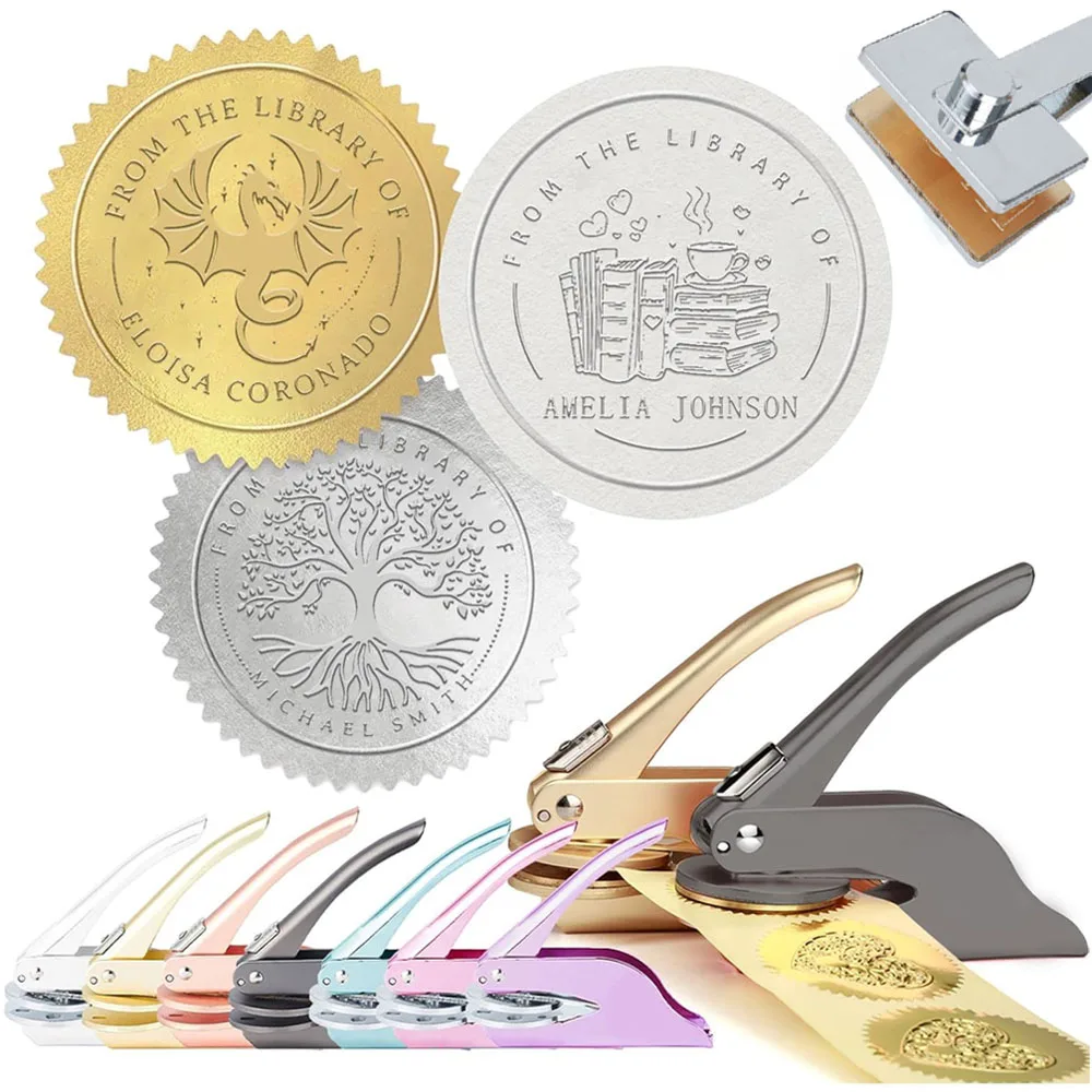 Sello de Grabado Personalizado con su Propio Logotipo, Sello de Gran Tamaño para Libros, Sello de Escritorio Personalizado para Empresas, Bodas y Uso Personal