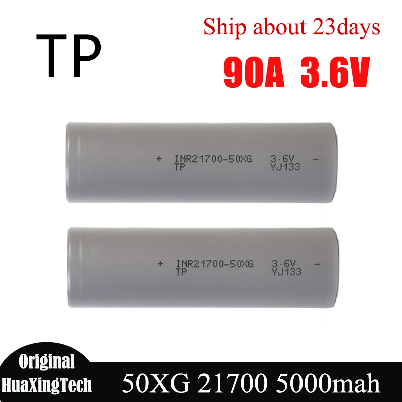 

Original TP 50XG 21700 Battery 5000mah 90A 3.6V High Discharge Power Low Resistance Rechargable Lithium Batteries INR21700 Cell