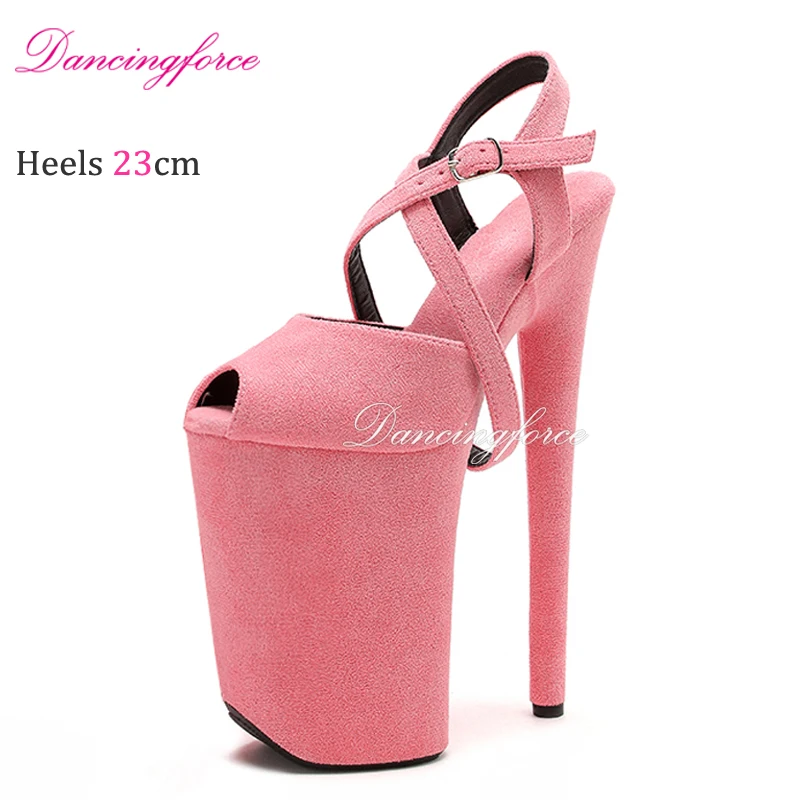 

9Inch/23cm Pole Dance Shoes Suede Platform Party High Heels Stripper Heel Modern Sandals Women