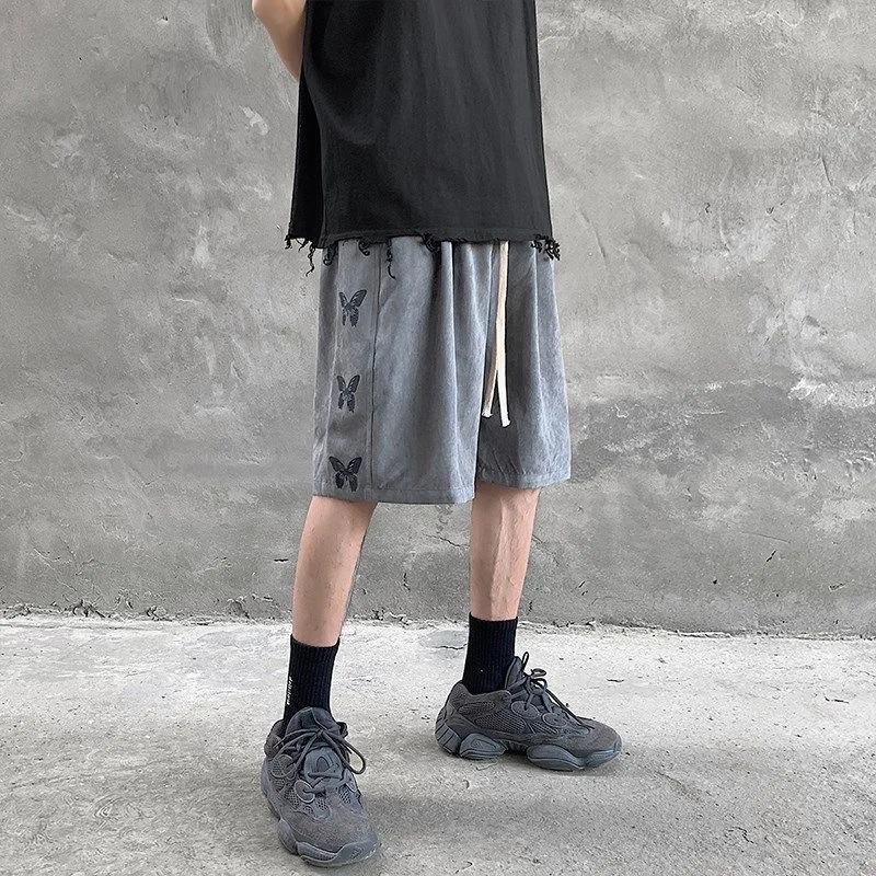 

Men Hip Hop Hippie Butterfly Print Shorts Male Ins Chic Daily Streetwear Shorts Cityboy Trendy Sport Sweatpants Nightclub Shorts