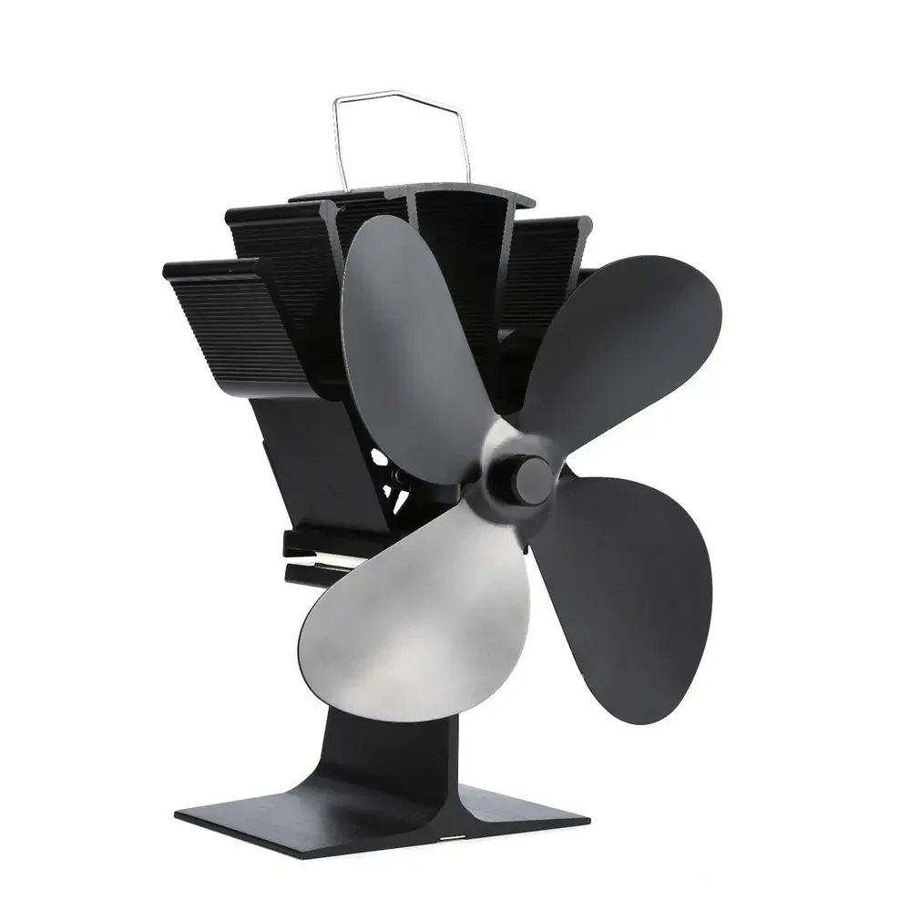 Stove Fan Heat Powered Wood Burner Eco Friendly Four-leaf Fan