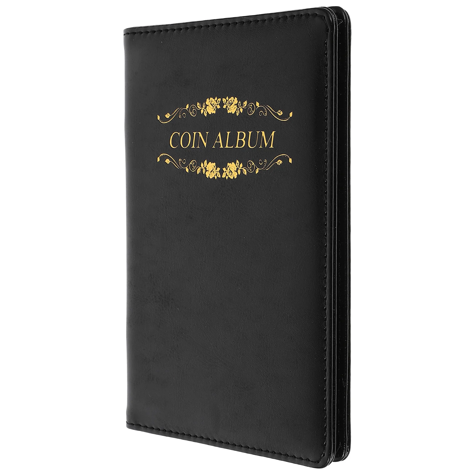 Coin Collection Book Commemorative Rose Black Storage Picture Album Pu Organizer Holder