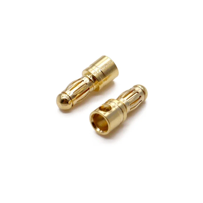 Amass 50pcs 2mm 3mm 3.5mm 4mm 5mm 5.5mm 6mm 8mm Banana Plug Connector Plated Gold Cobre puro Brushless Motor Bullet  ESC