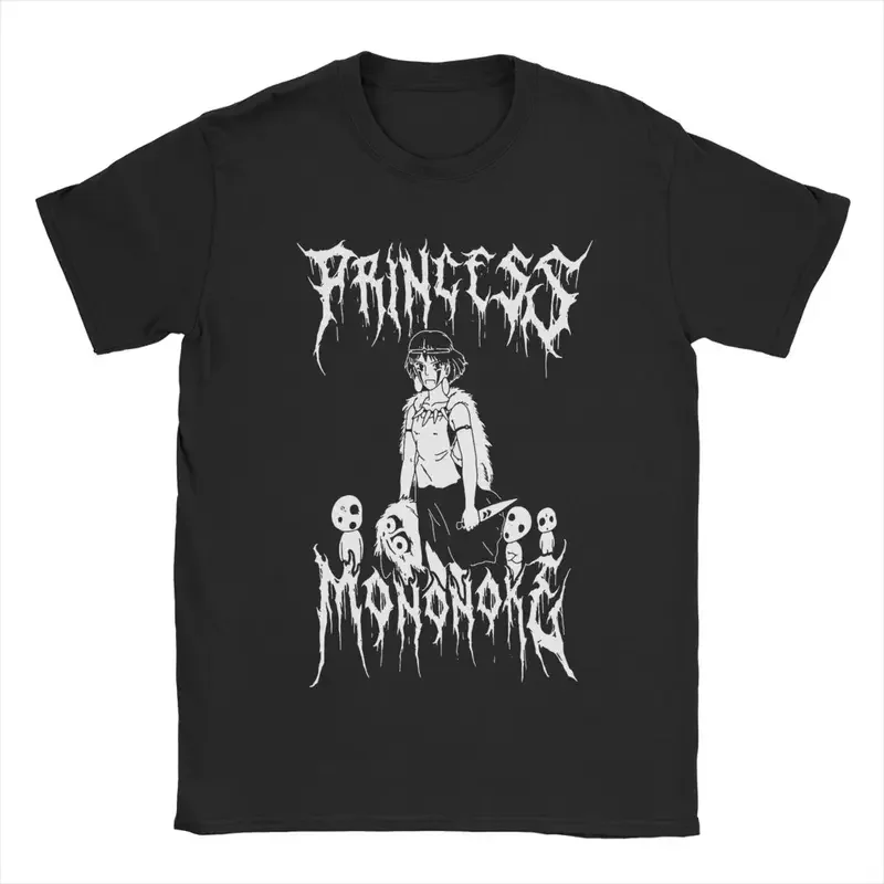 Y2K Princess Mononokes Himed Men T Anime Funny Tees Short Sleeve Round Collar T-Shirts 100% Cotton Graphic Printed Tops