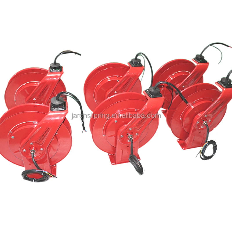 Auto retractable power electric cable reel spring operated 25 meter with 2.5mm 3 core cable extension reel vertical lift