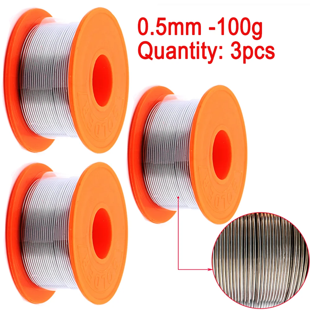 

3/pcs Tin Lead Melt Rosin Core Solder Wire Soldering Wire Reel 100g each and every, 0.5mm/0.6mm/0.8mm selectable