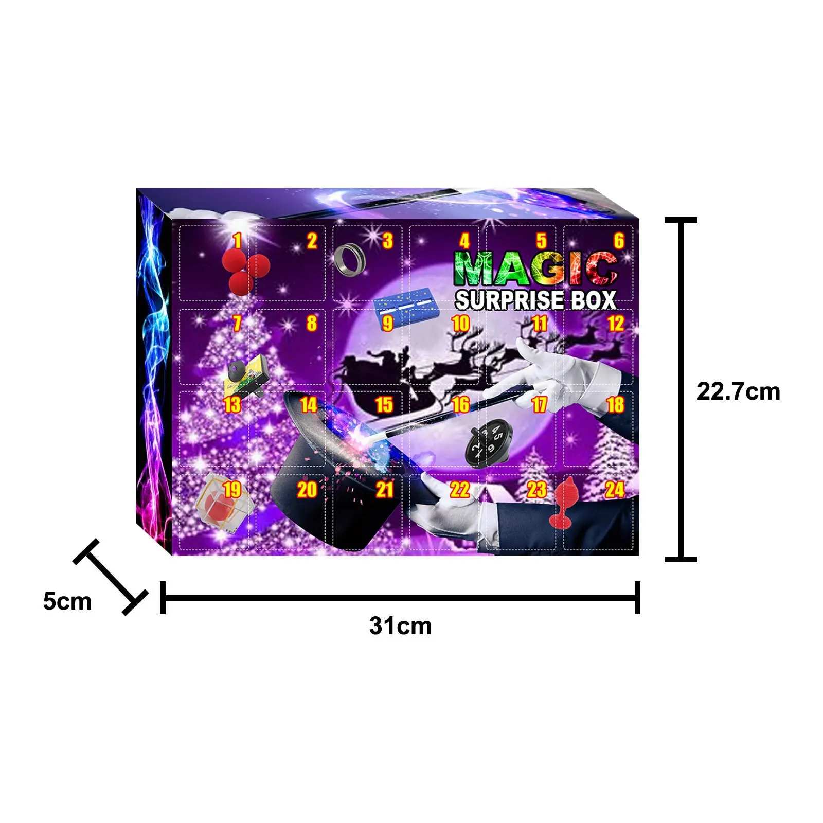 Christmas Countdown Calendar Gifts Box Creative Magic Props Toys Advent Calendar Present For Children Accessories Random - Image 3