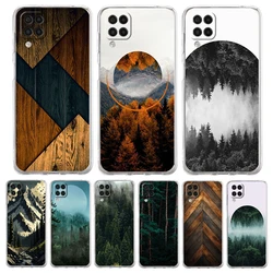 Forest Geometry Wood Phone Case for Samsung A13 A15 A25 A35 A51 A55 A71 A21S A11 A31 A52 A41 A23 A53 A73 A32 5G A03S A05s Cover