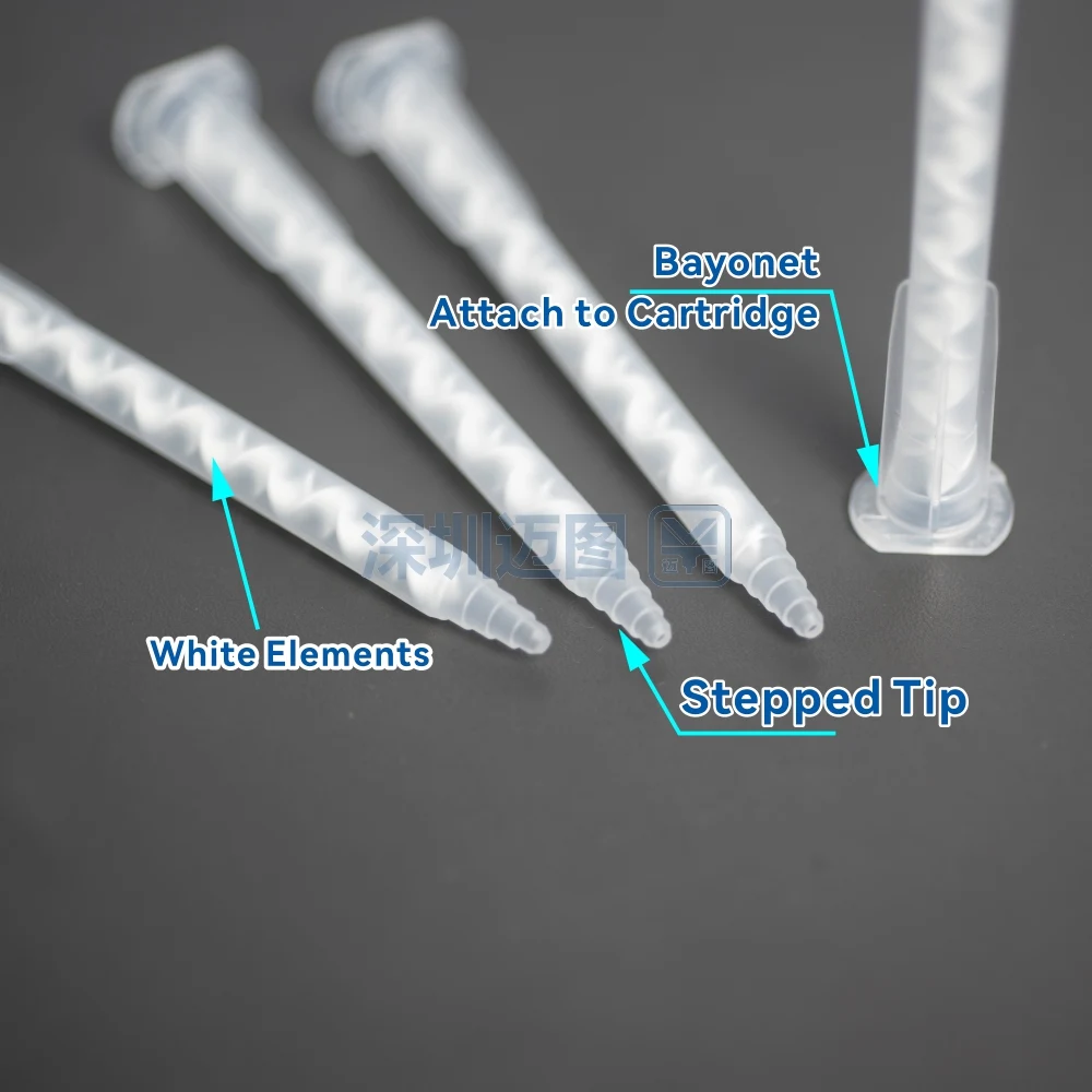 SULZER MIXPAC 믹서, MAH 05-17T, 2 액형 정적 믹서, 100 개