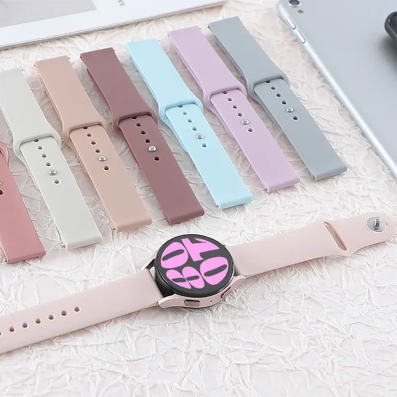 18mm 20mm 22mm Strap For Samsung Galaxy watch 7 6 5/pro/4 Classic Silicone bracelet Huawei watch GT 4-2-2e-3-3 pro 41/46mm band