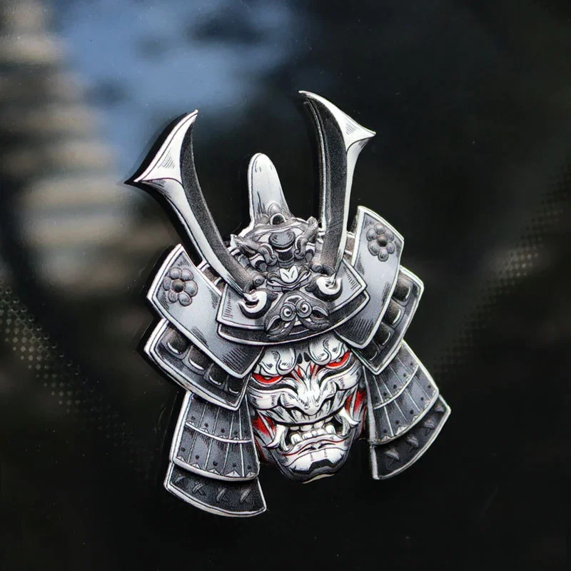Aleación de aluminio japonés Oni Samurai Hannya emblema pegatina moda diablo muerte para coche motocicleta decoración estilo
