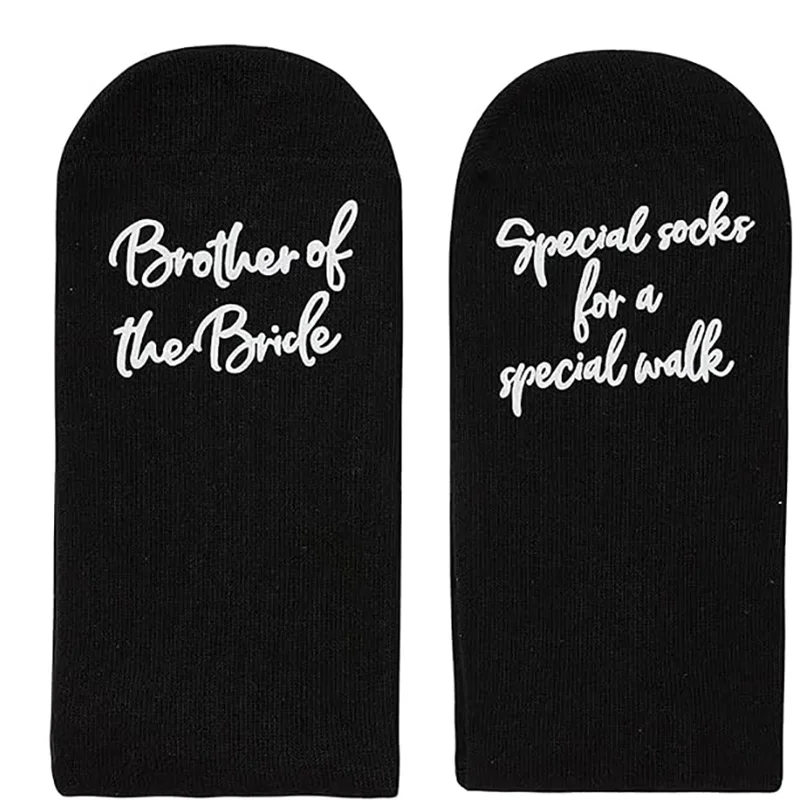 Brother of the Bride Father Of The groom black Socks Wedding day engagement bachelor party decoration Proposal box Gift Keepsake