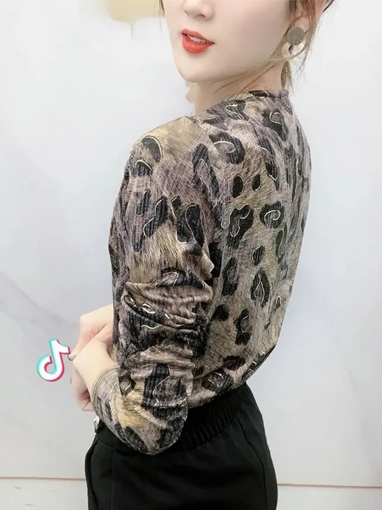 Cseta de Manga Larga Estilo Mamá a la Moda, Corte Hoado, Brillante con Diamantes, para Mujer, Nueva Colección de Otoño, ...