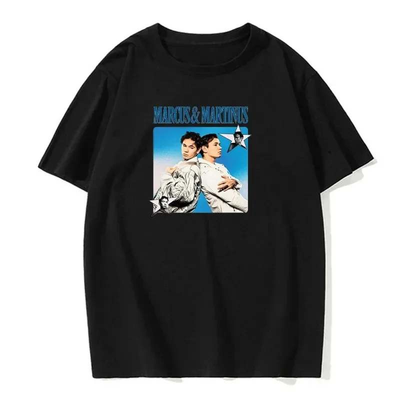 Summer Men T-shirt Marcus&Martinus Singer Print Women T Shirt Casual Fashion Versatile European Children Clothes Tee Kids Tops