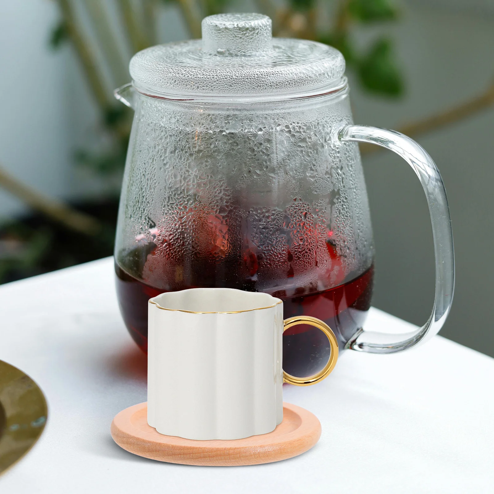 

1Pcs Beech Wood Drink Coaster Hand Carved Sustainable Vintage Cup Mat Eco Friendly Table Accessory for Kitchen Dining Room Mug