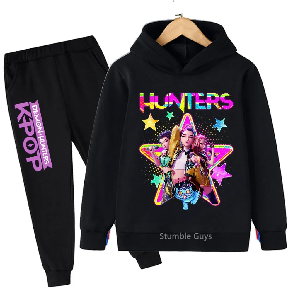 مجموعة هوديي Kpop Demon Hunters للأطفال والأولاد والبنات ملابس رياضية للخريف من عمر 3 إلى 12 سنة ​