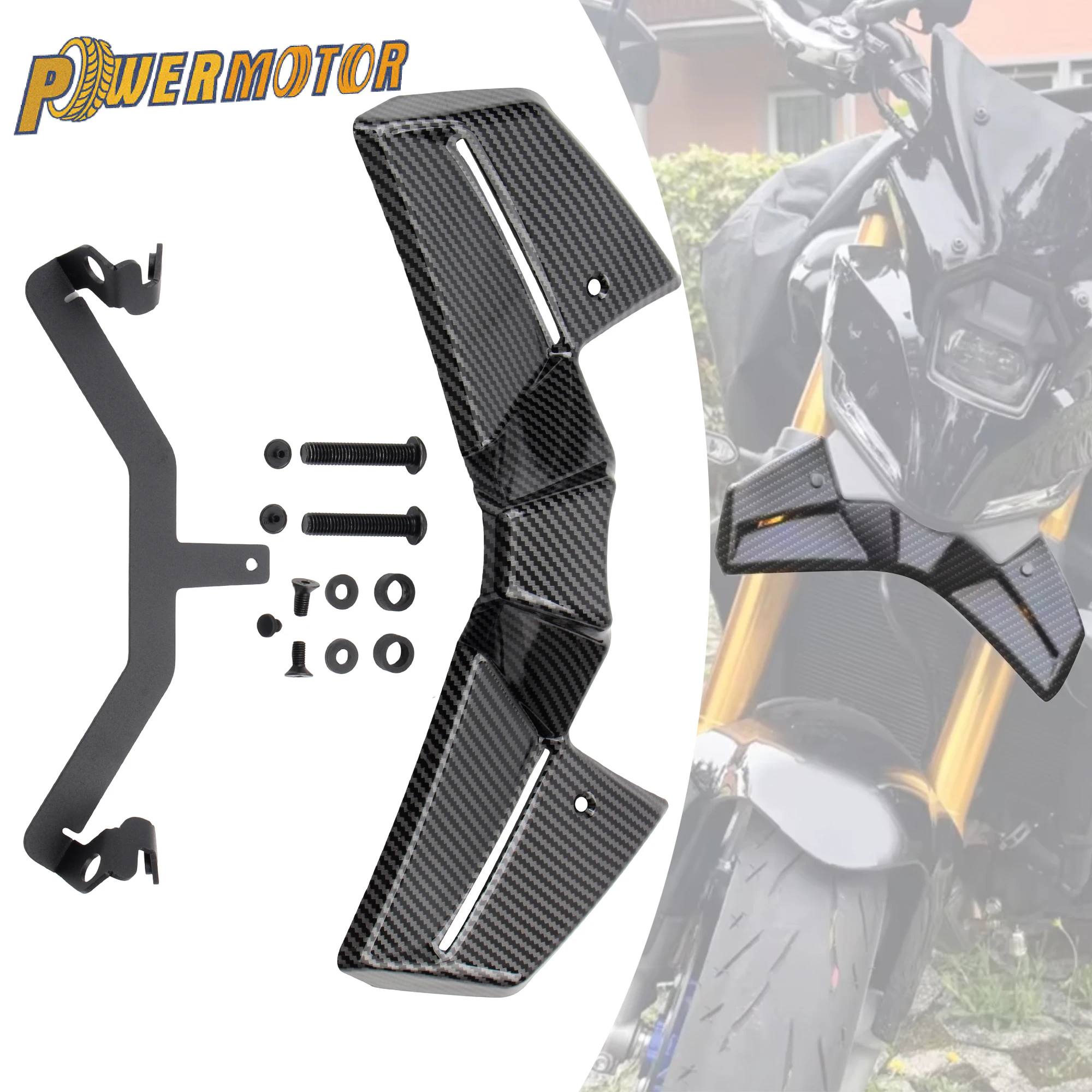 

Motorcycle Downforce Naked Front Spoiler Wing Kit Aerodynamic Fairing Deflector For Yamaha MT-09 2024-2025 Streetfighter Parts