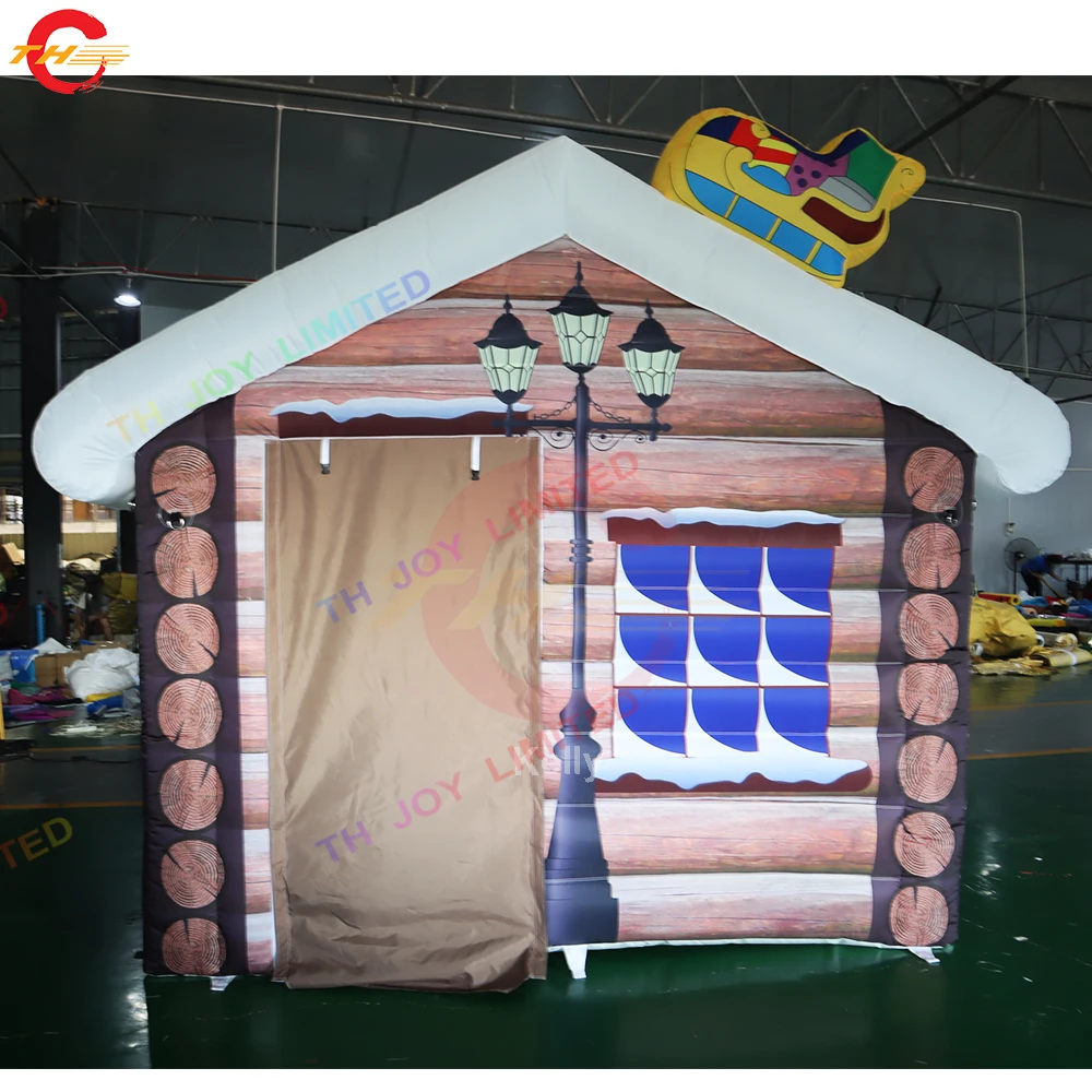 빠른 배송 3x3m 크리스마스 풍선 산타 하우스 풍선 크리스마스 이글루 하우스 (잔디밭 파티 행사용, 무료 송풍기 포함)