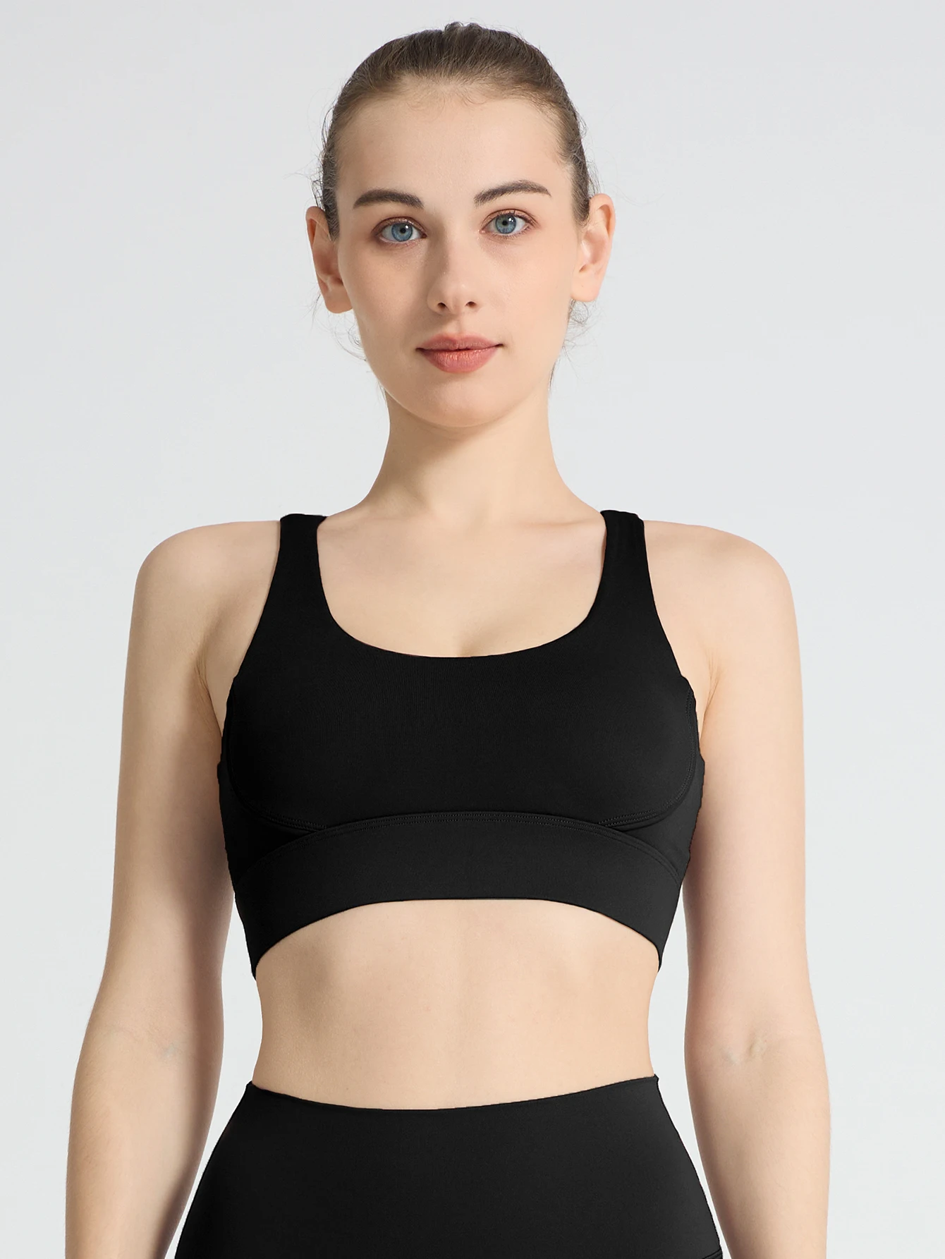 Classic Solid Color Fitness Sport Bra Sexy Cross Back Adjustable Yoga Vest Breathable Jogging Fitness Pilates Outdoor Sports Bra