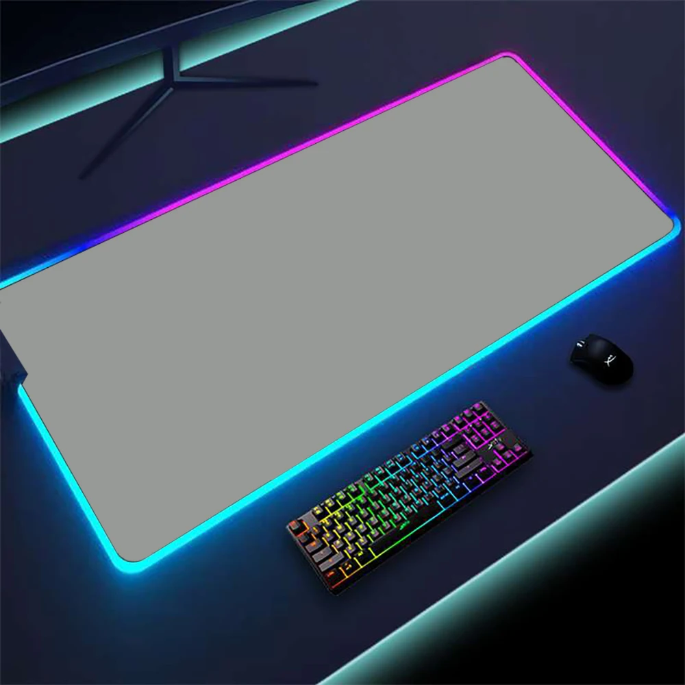 

Gray Mousepad Rgb Gaming Mats Led Lighting Gamer Rug Custom Size 120x60cm Mause Pad Speed Large Desk Mat 80x30 Pc Accessories