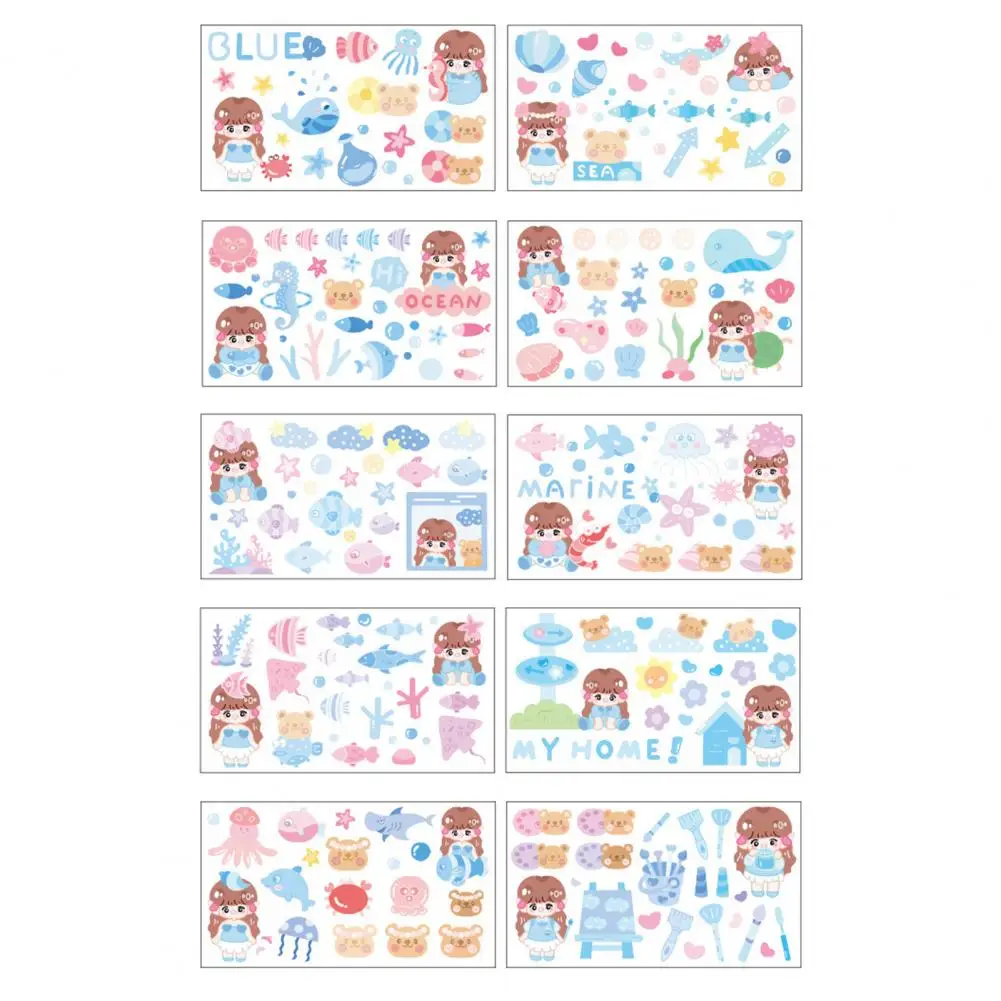 Popular Journal Sticker Fade-resistant Removable Traceless Handwork Hand Account Material Cartoon Sticker  Handbook Sticker DIY