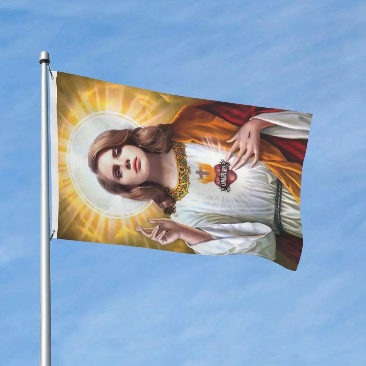 Lana Del Rey Jesus Flag Fade Proof Indoor Outdoor Banner Music Singer All Weather Home Room Dorm Wall Decor 3x5 FT