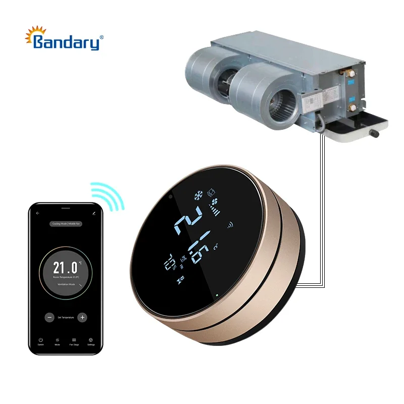 

Bandary Home Tuya Smart Programmable Hotel Room Google Nest RS485 Modbus HVAC Fan Coil Thermostat Wifi