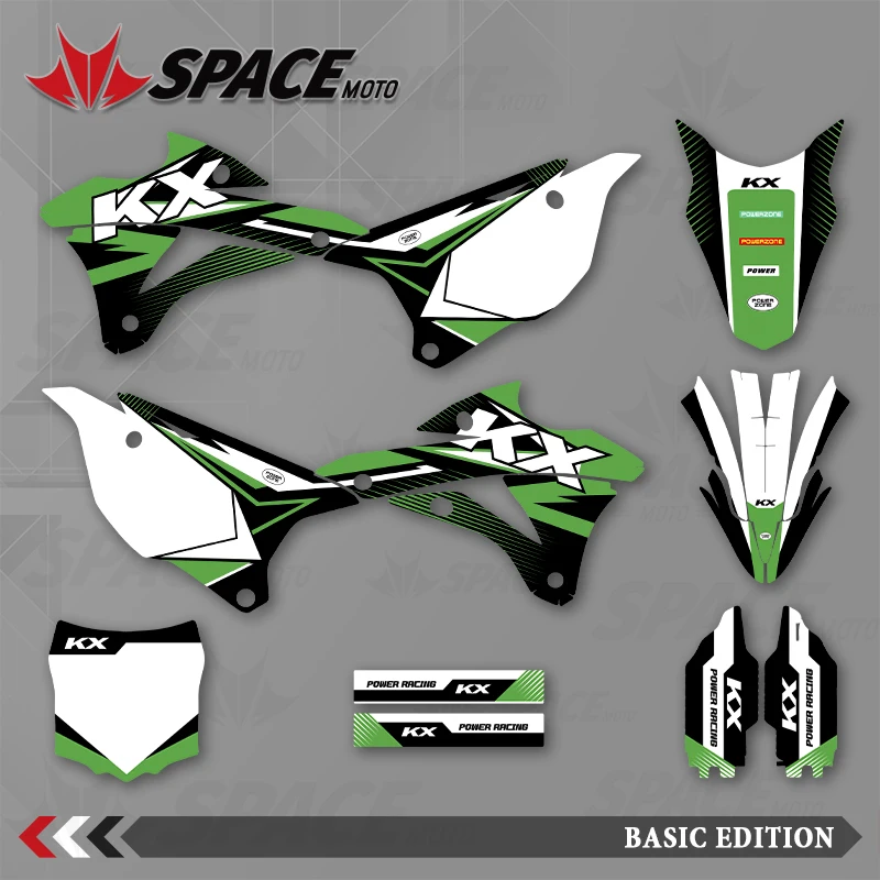 

SPACE MOTO Graphics Background Decals Stickers Motorcycle For KAWASAKI 14-21 KX85-100