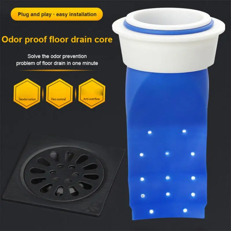 Plug And Play Deodorant Floor Drain Core Silica Gel Silicone Floor Drain 25g Deodorant Mouth Stopper Dust-proof And Insect-proof