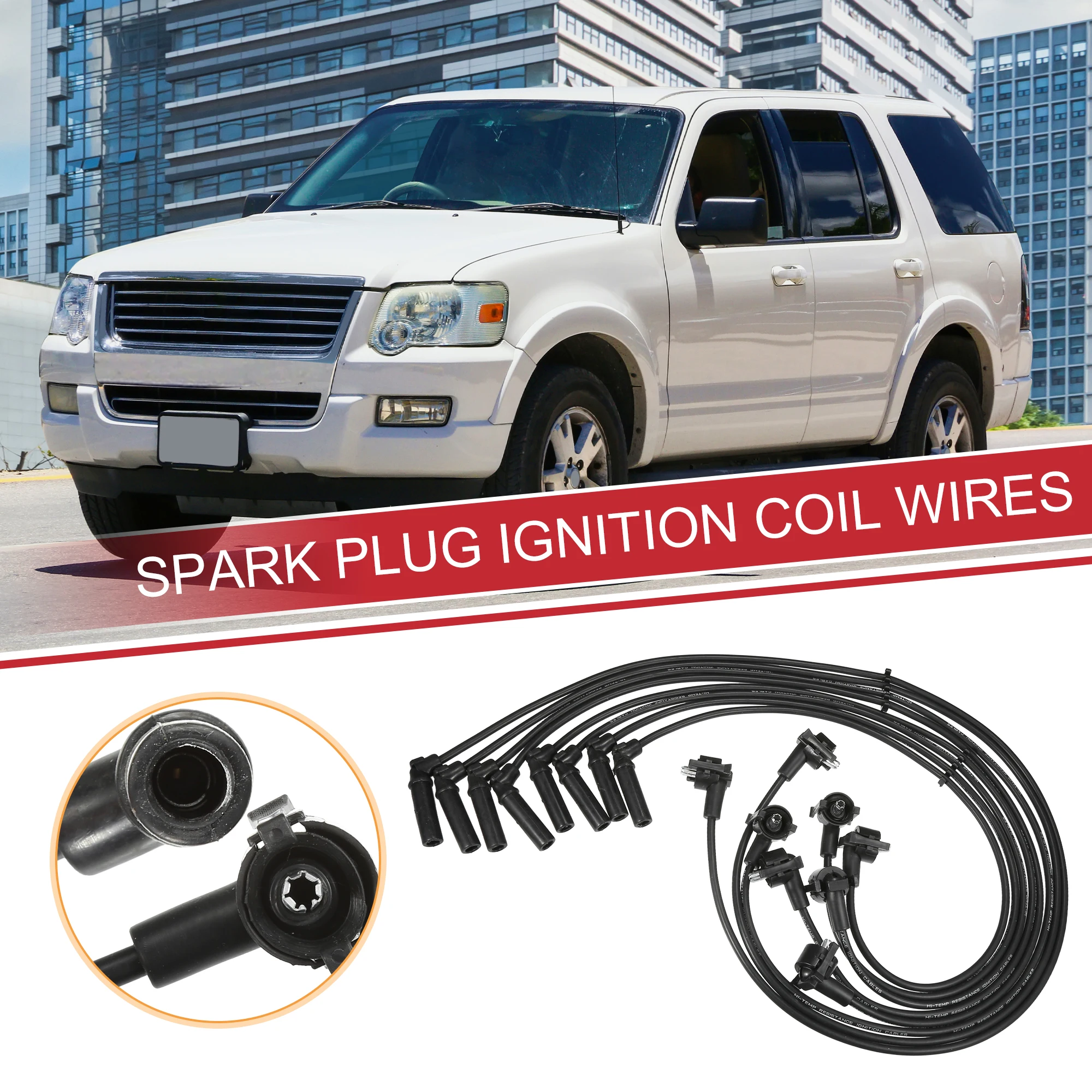 

UXCELL 8 шт. автомобильные провода катушки свечи зажигания, жгут проводов катушки зажигания для Ford Explorer для Mercury Mountaineer V8 5.0L 1998-2000