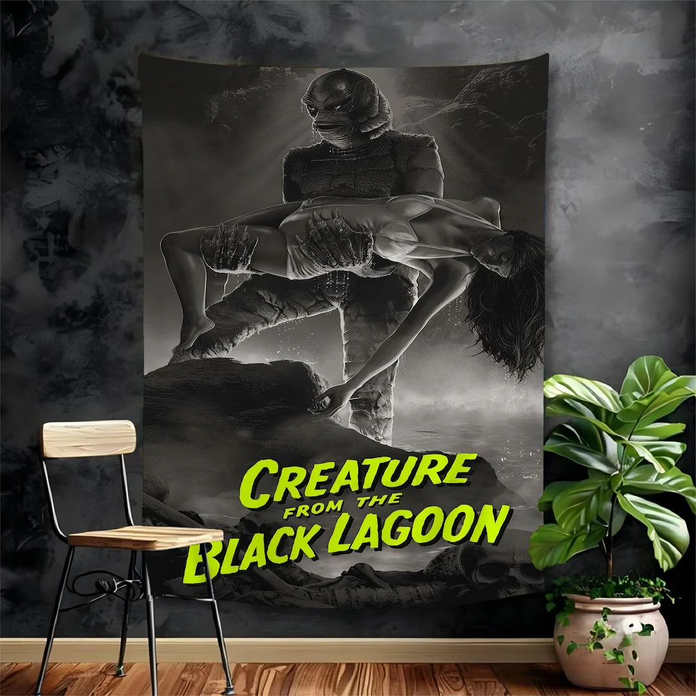 

Creature From The Black Lagoon Printed Large Wall Tapestry Indian Buddha Wall Decoration Witchcraft Bohemian Hippie Decor