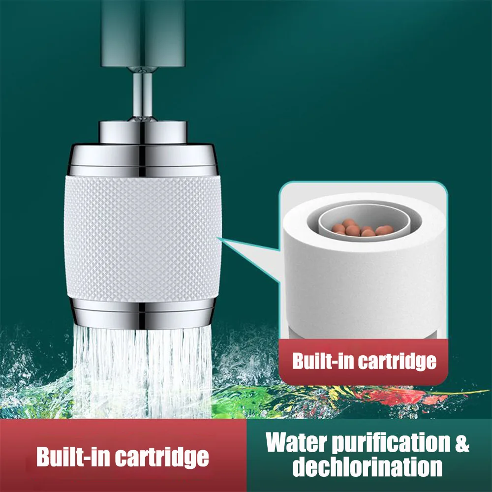 Household Faucet Filter Splash-proof Head 720° Universal Rotation Water Faucet Nozzle Kitchen Tap Booster Extension Extender