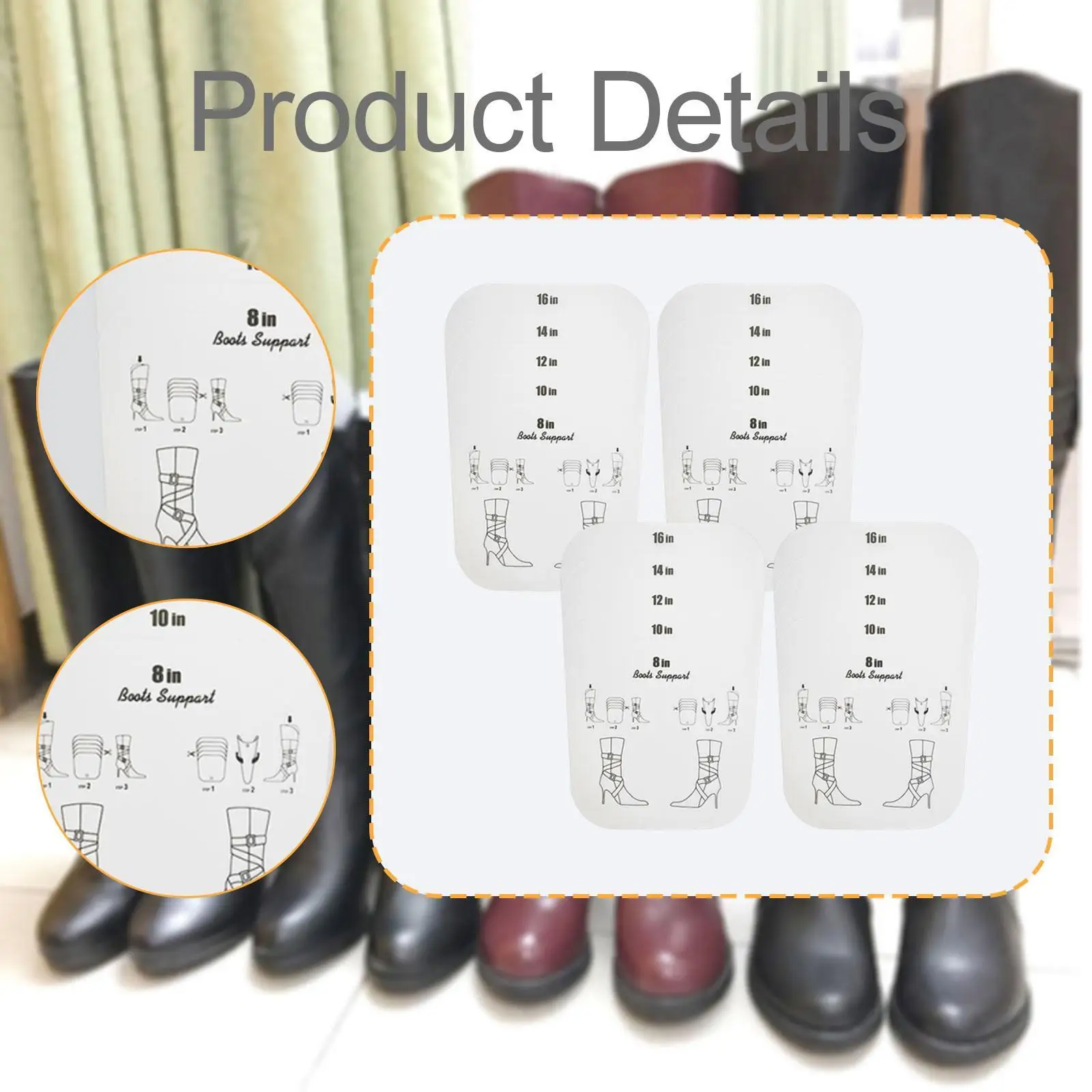4 Pieces Boot Shapers Form Inserts Keeper. Convenient Organizer Tool Practical Tall Boot Support Shoe Trees for Daily Use Closet