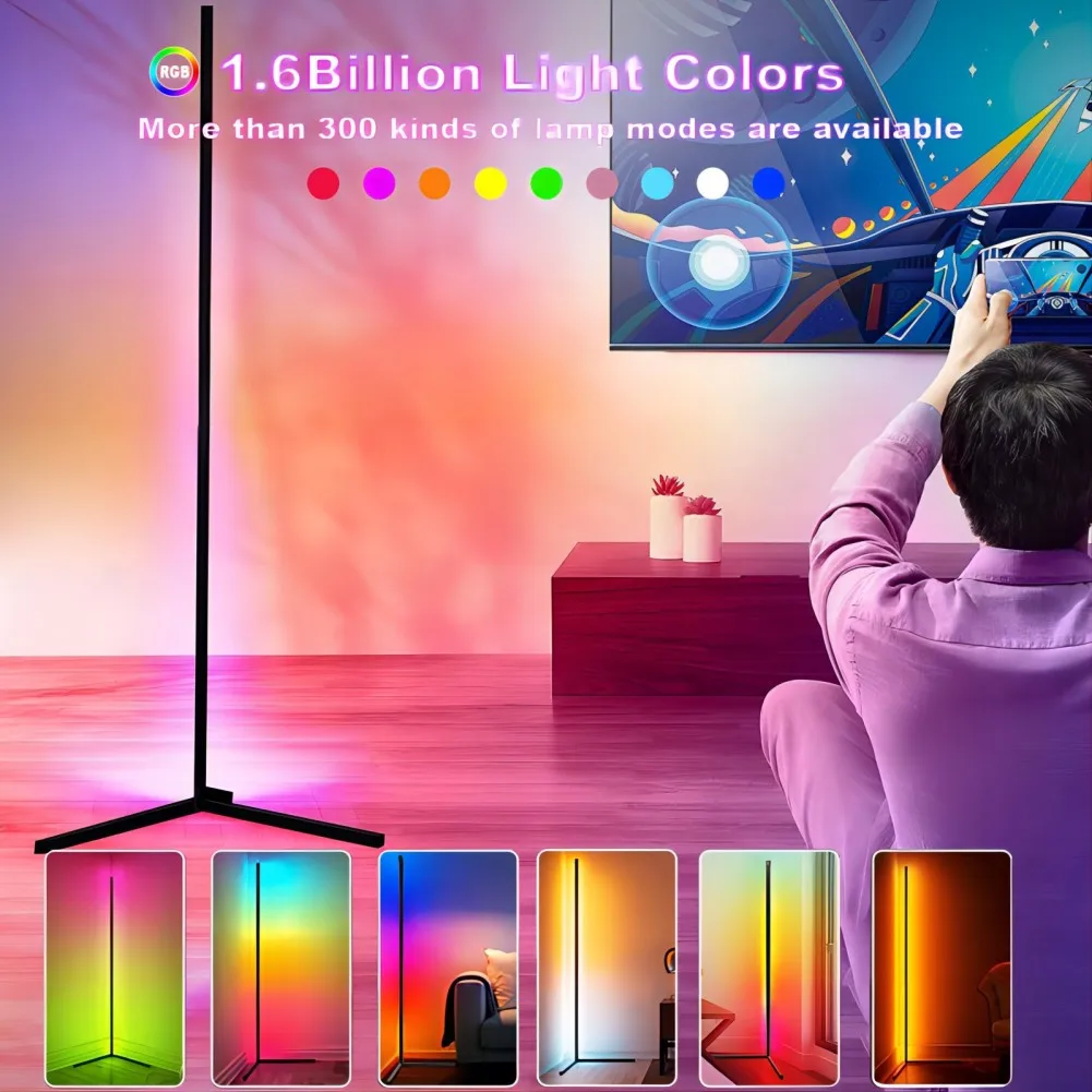 

RGB LED Floor Lamp With 16 Million Colors 200+modes DIY Lighting Mode Led Corner Lights Suitable For Living Room Bedroom