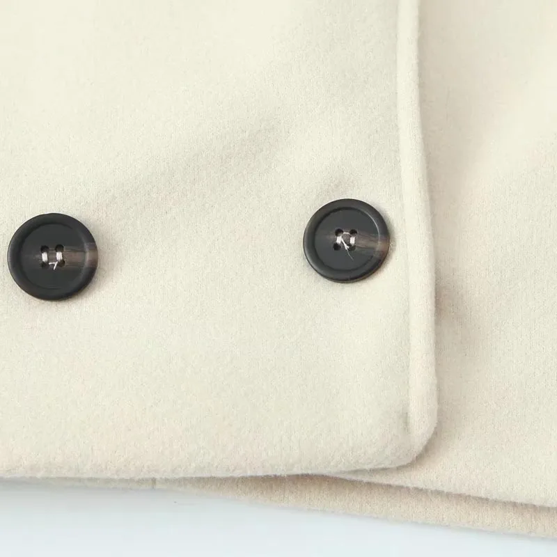 TRAF-Chaleco corto de Tweed para mujer, abrigo sin mangas con cuello de solapa, ropa de abrigo elegante y cálida, novedad de otoño e invierno