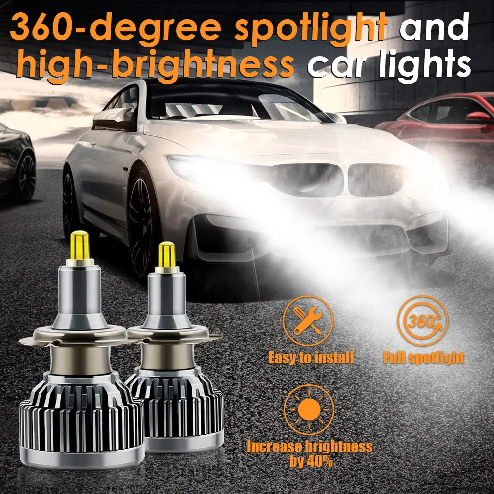 Car Accessories 6000K 60W 18000LM Headlight Bulbs Universal LED Car Lights H7 H11 9006 Auto Headlamps 10-32V