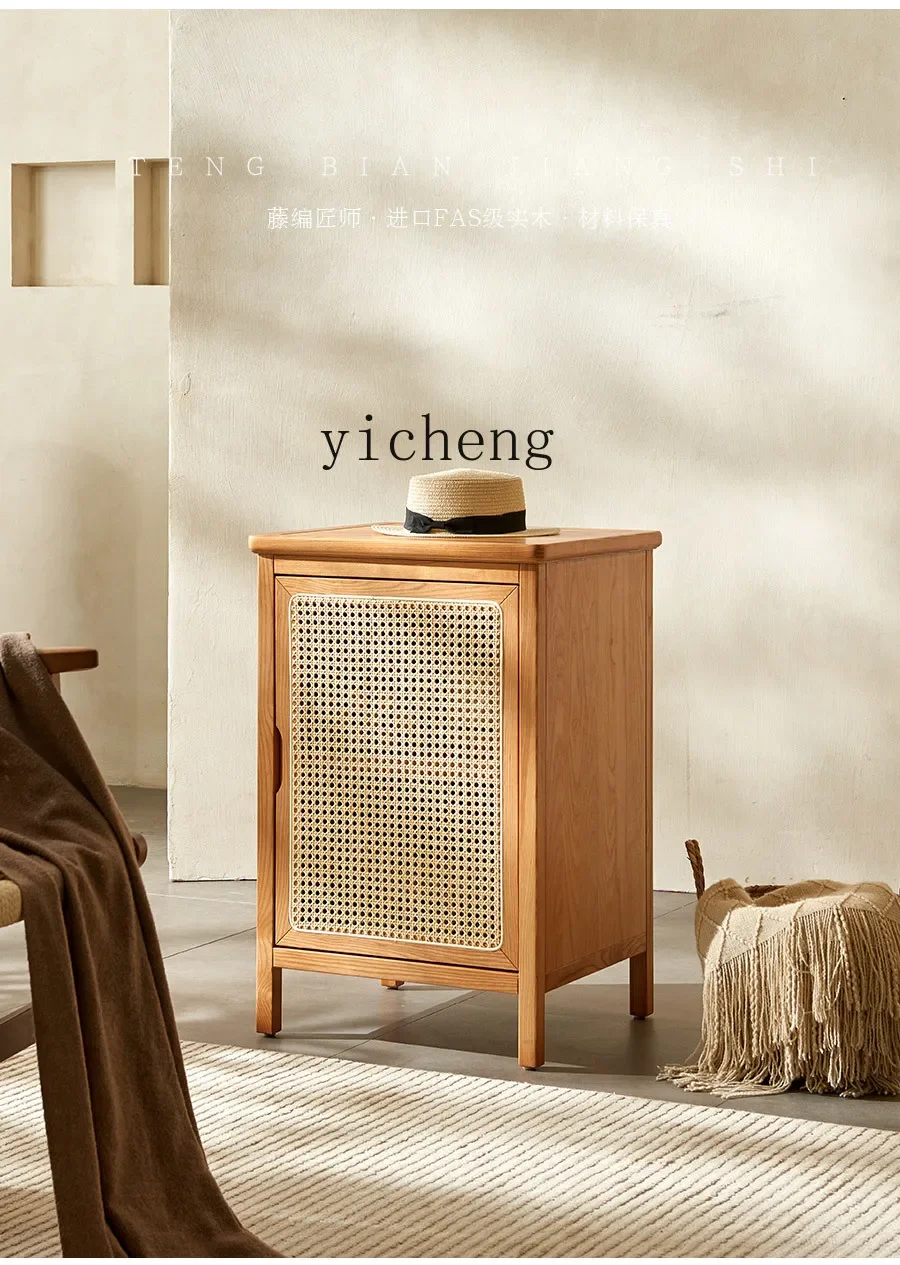 ZZ Rattan خشب متين لون غرفة المعيشة خزانة عالية ومنخفضة Inn B & B مزيج البدلة #6