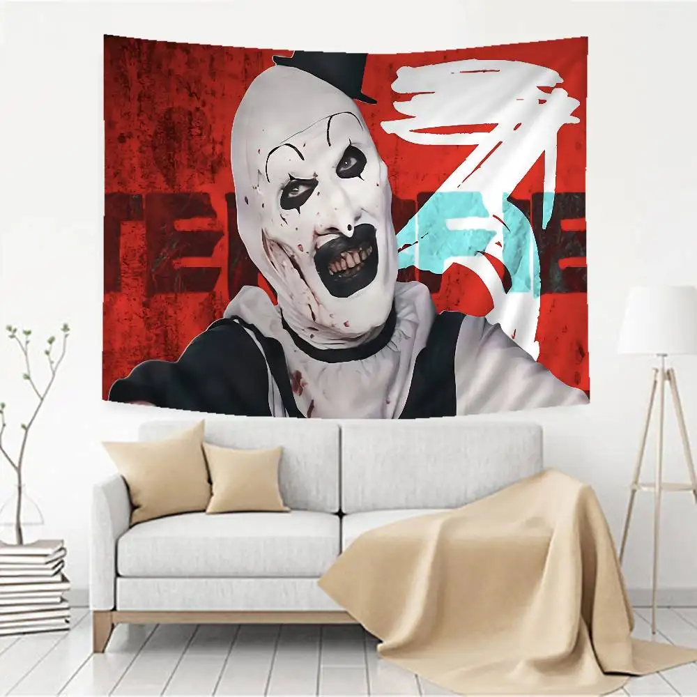 Horror Movie Terrifier Chart Tapestry Art Science Fiction Room Home Decor Cheap Hippie Wall Hanging