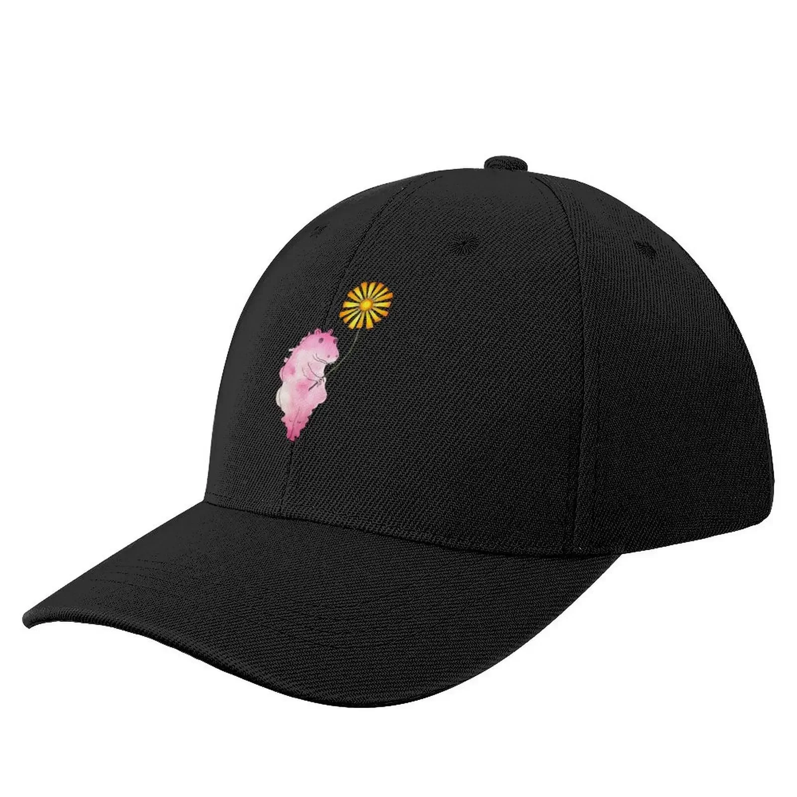 

Hippo with Daisy Baseball Cap tea Hat Golf Cap derby hat Golf Women Men's