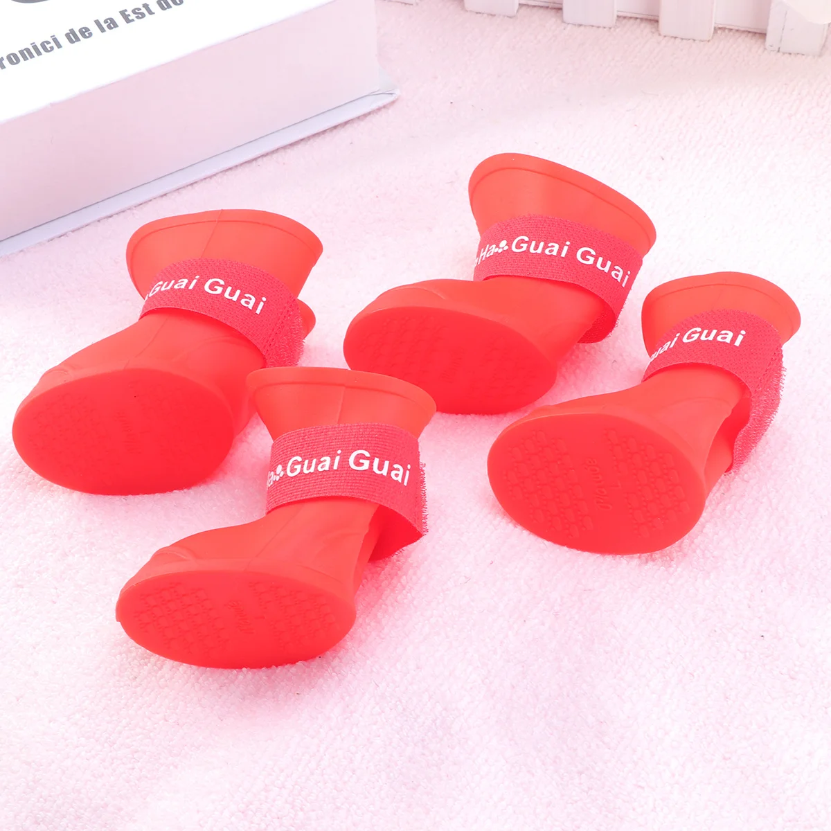 

Pet Rain Shoes Candy Colors Waterproof Non-Slip Dog Boots For Wet Mud Beach Wooden Floor Small Medium Large Red