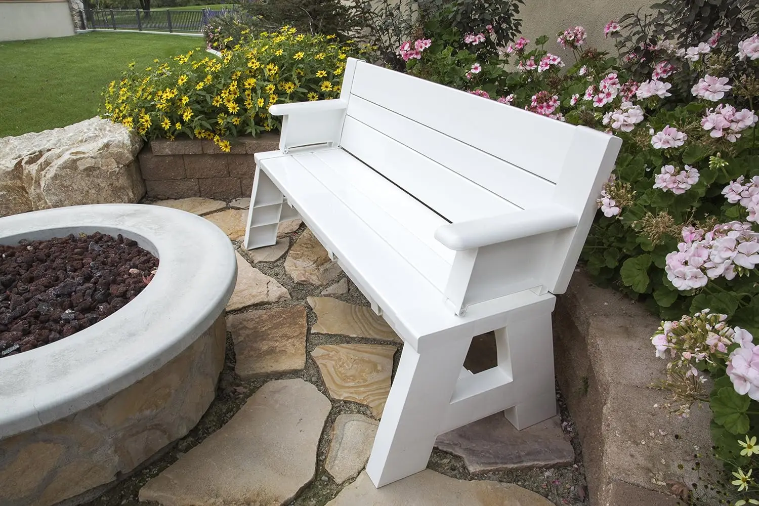 2-in-1 Outdoor Bench & Folding Picnic Table, Convertible Patio Furniture, Customized