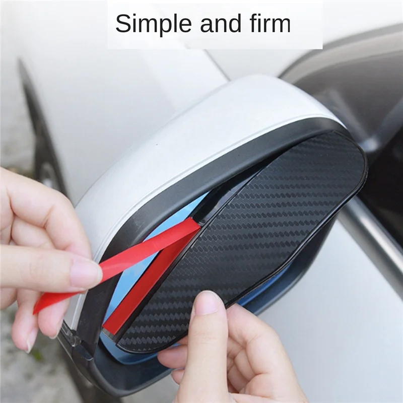 2Pcs Rainbrow Thickened Carbon Fiber Texture Rearview Mirror Weather Shield Universal for Cars, Trucks and SUVs