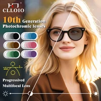 CLLOIO lentes ópticas multifocales fotocromáticas antiluz azul 1,56 1,61 1,67 1,74 lentes de gafas de CR-39 graduadas progresivas