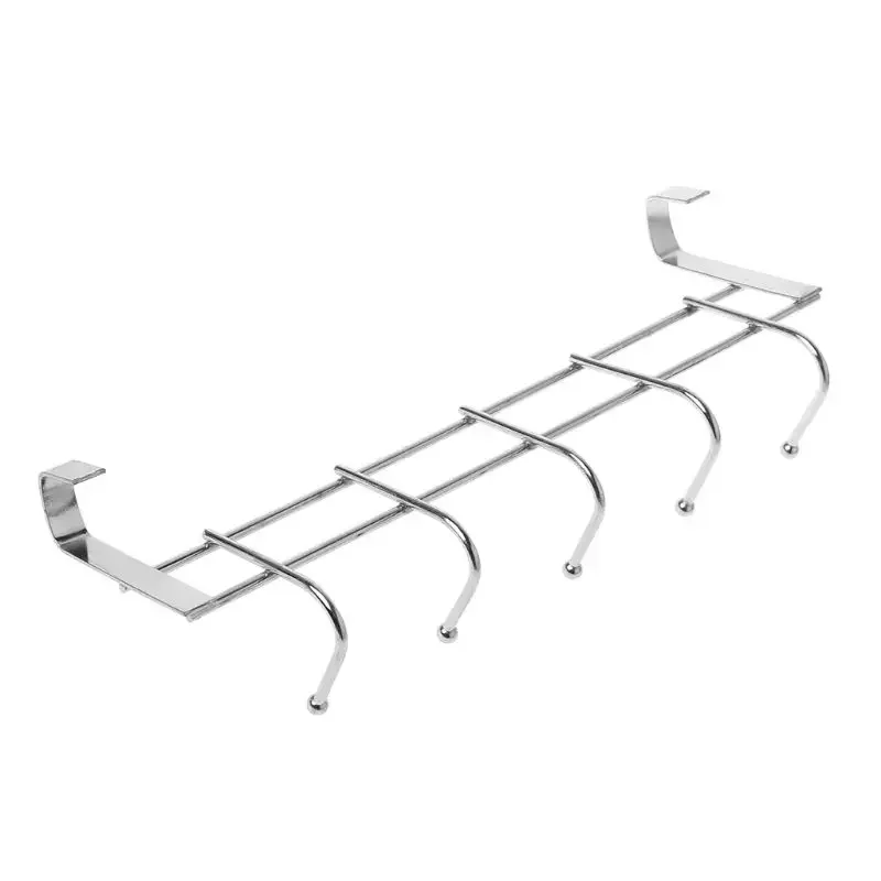 5 Hooks Over Door Clothing Hanger Rack Cabinet Door Loop Holder Shelf For Home Bathroom Kitchen For Sale door hanger