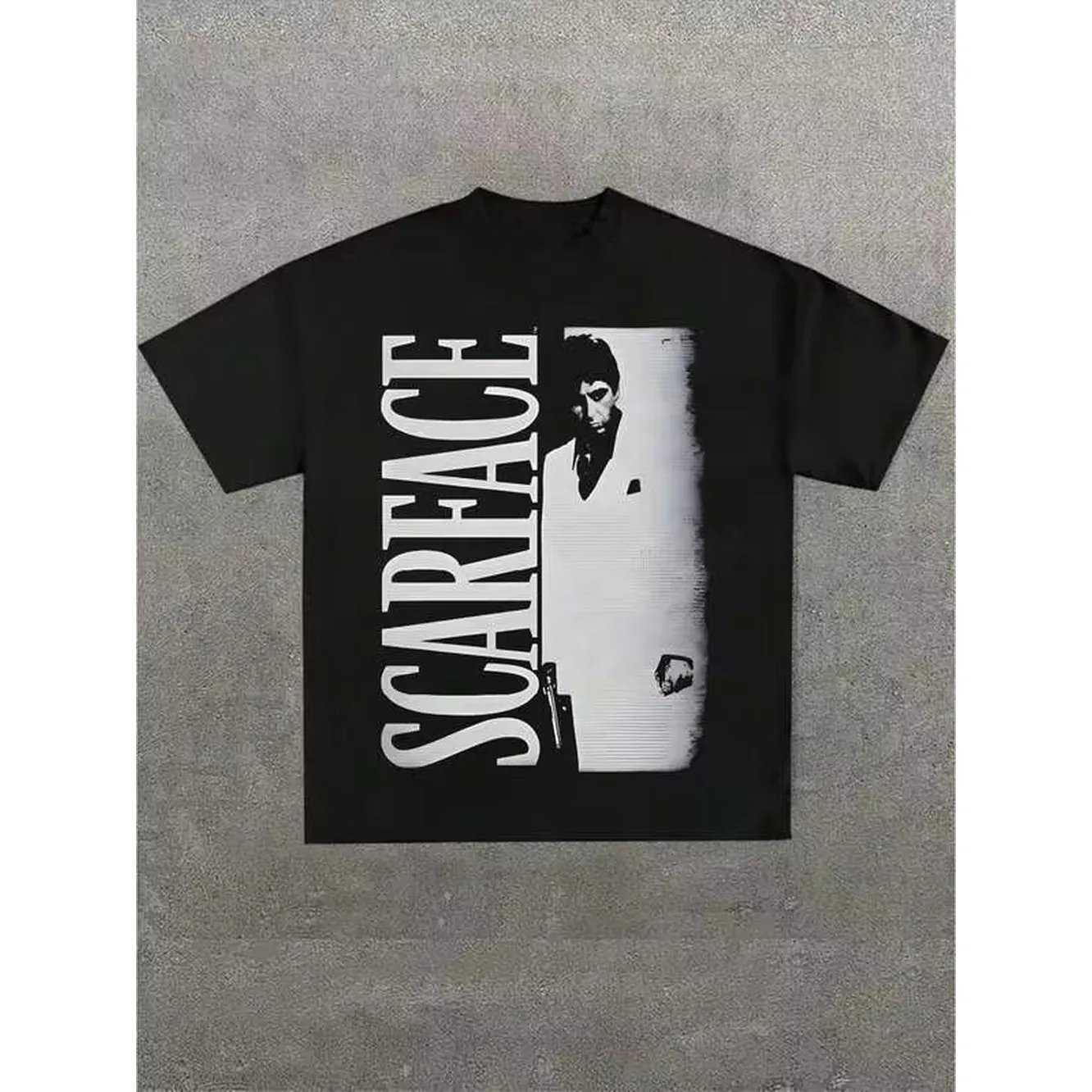 Scar Face Tony Lots O Light ,(1 Pcs )100% Cotton Casual Printed T-Shirt,Crew Neck Short Sleeve,220g Cotton T-Shirt,For Going Out,Gift,Summer,Unisex