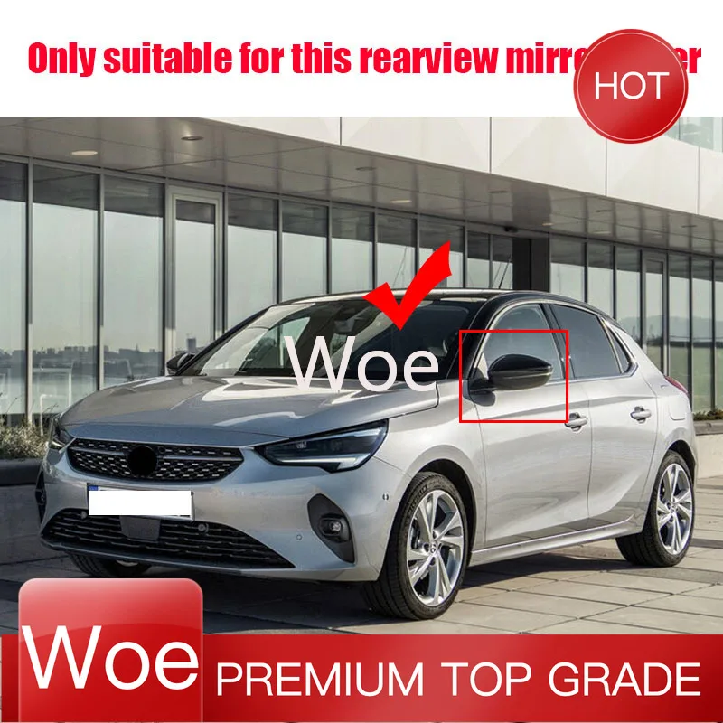 Woe Car horn shaped rearview mirror protective cover made of ABS material For Opel Corsa F 2019 - 2025