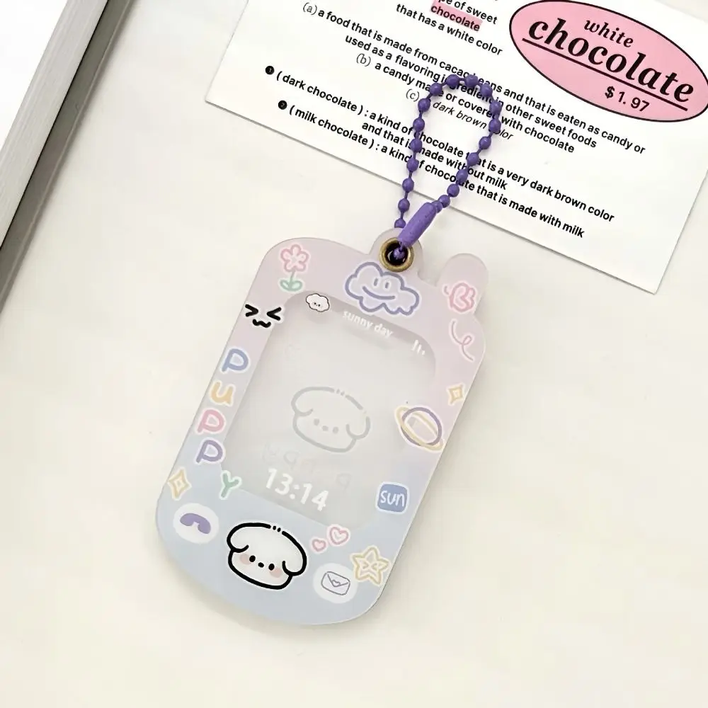

PVC Photocard Holder Dog Cartoon Mobile Phone Photocard Frame Decoration Personality Access Card Protective Case Girls