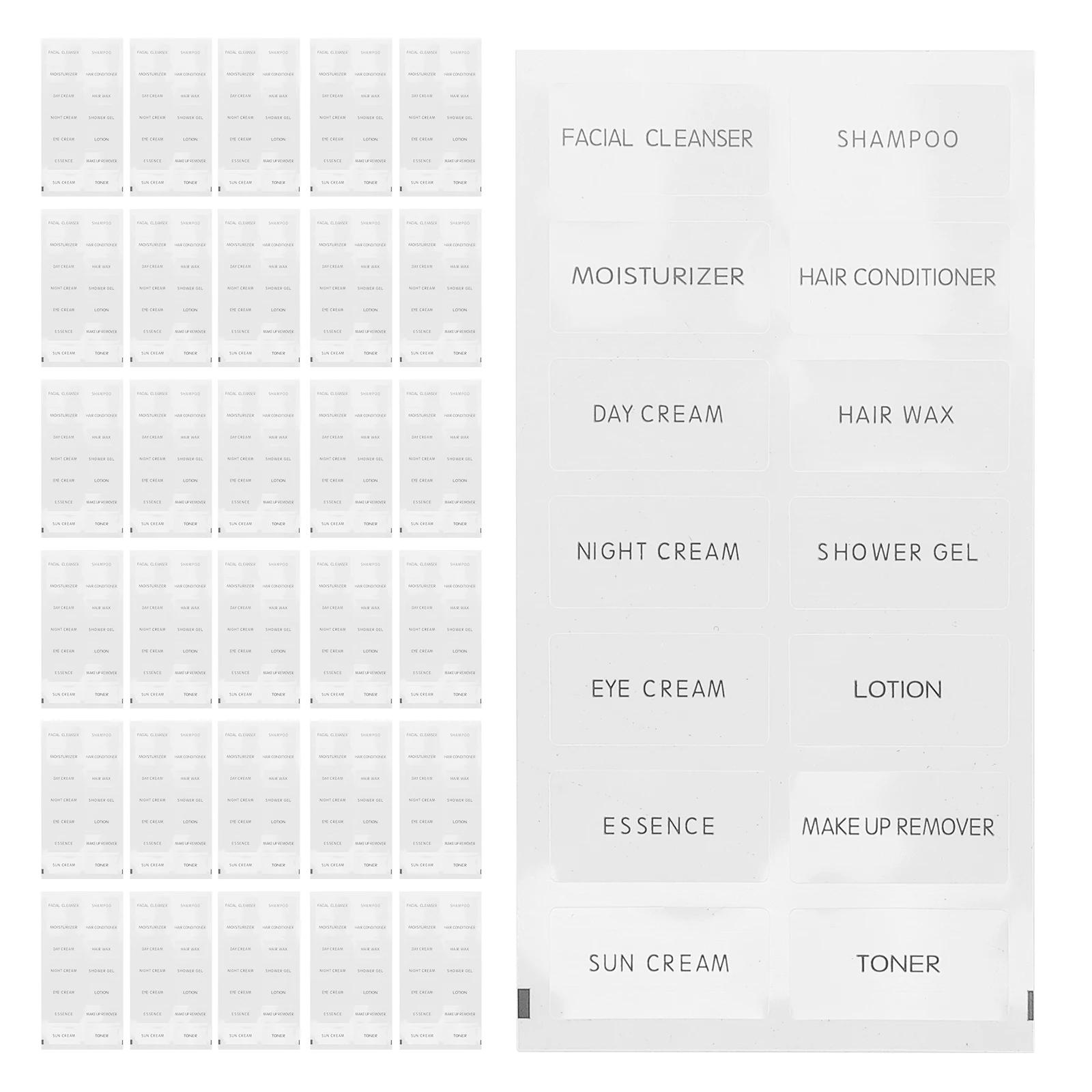 

50pcs Travel Bottle Labels Stickers For Toiletries Shampoo Skincare Easy Remove Adhesive Waterproof Organize Bottles